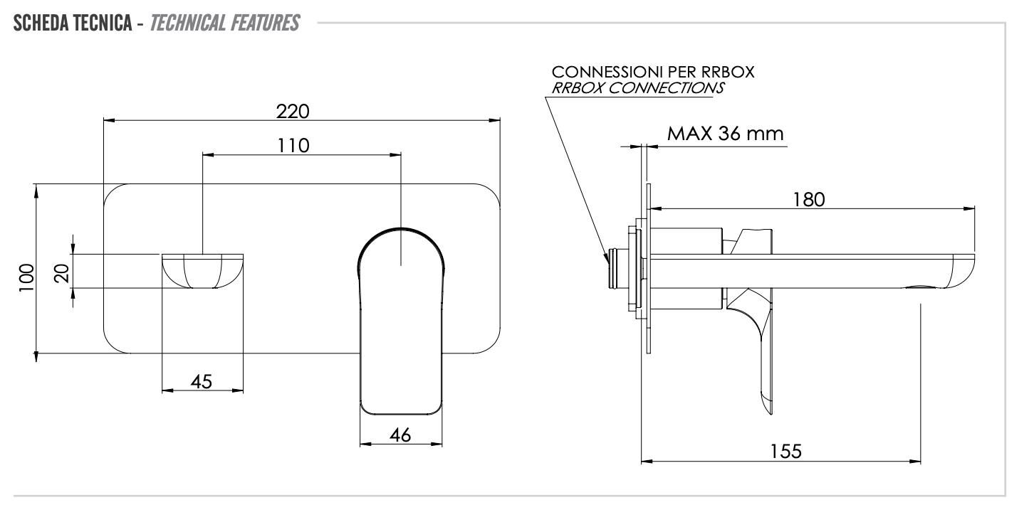Remer Infinity Смеситель для раковины, излив 15,5 см, внешняя часть, цвет: cromo i15KB
