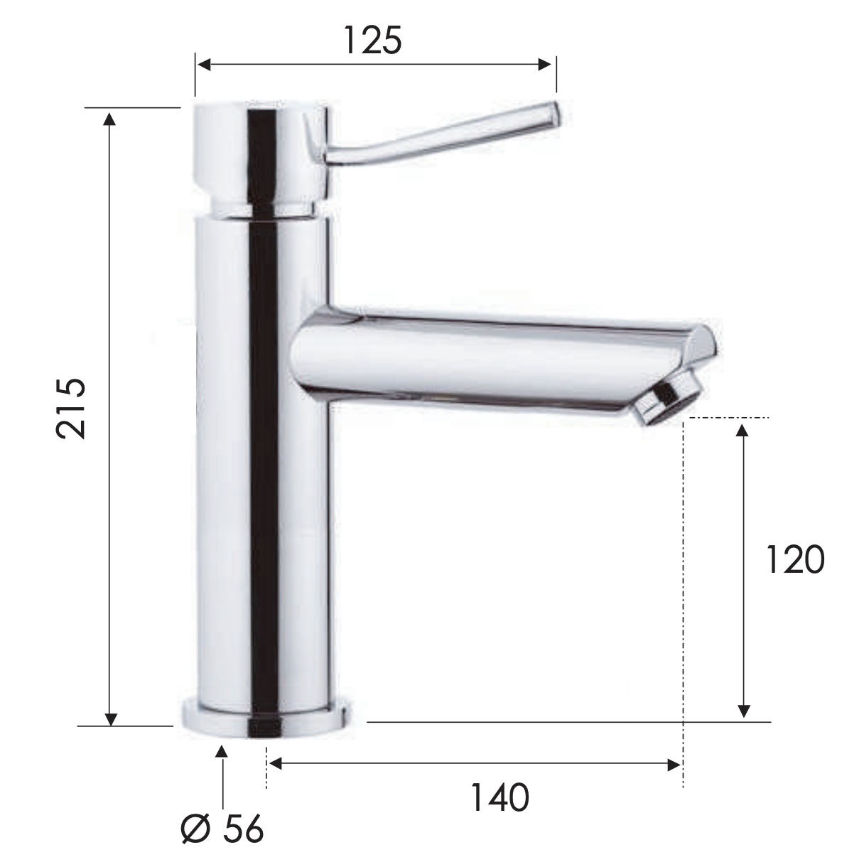 Remer Minimal Смеситель для раковины, без донного клапана, высота излива 12 см, цвет: cromo N11A