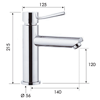 Remer Minimal Смеситель для раковины, без донного клапана, высота излива 12 см, цвет: cromo N11A
