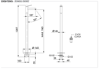 Remer Minimal Смеситель для раковины напольный, д/к, излив 18,7 см, цвет: cromo N18
