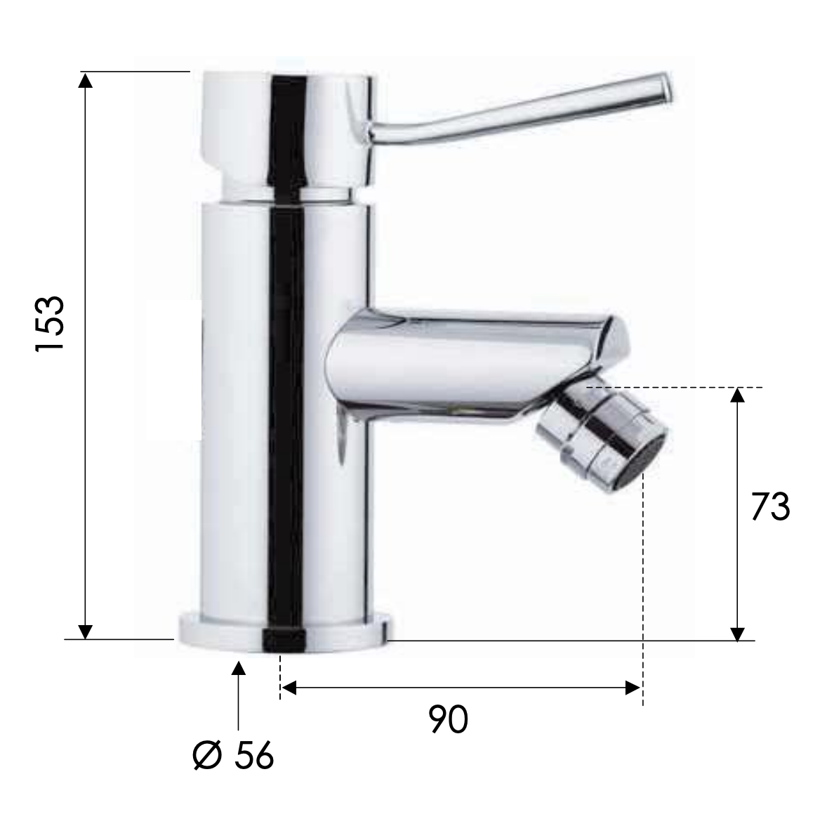 Remer Minimal Смеситель для биде, без донного клапана, цвет: cromo N21