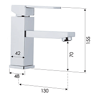 Remer Qubika Смеситель для раковины, без донного клапана, высота излива 7 см, цвет: cromo Q11