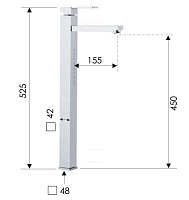 Remer Qubika Смеситель для раковины, без донного клапана, высота излива 45 см, цвет: cromo Q11LXXL