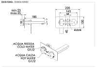 Remer Qubika Смеситель для раковины, излив 18 см, с внутренней частью, цвет: cromo Q15