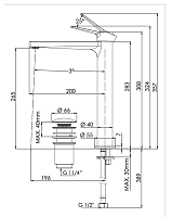 Remer Slash & Dot Смеситель для раковины, с донным клапаном, высота излива 26,5 см, цвет: cromo SL10L