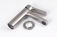 Remer Slash & Dot Смеситель для раковины, без д/к, высота излива 11,4 см, цвет: visual inox SL12XV