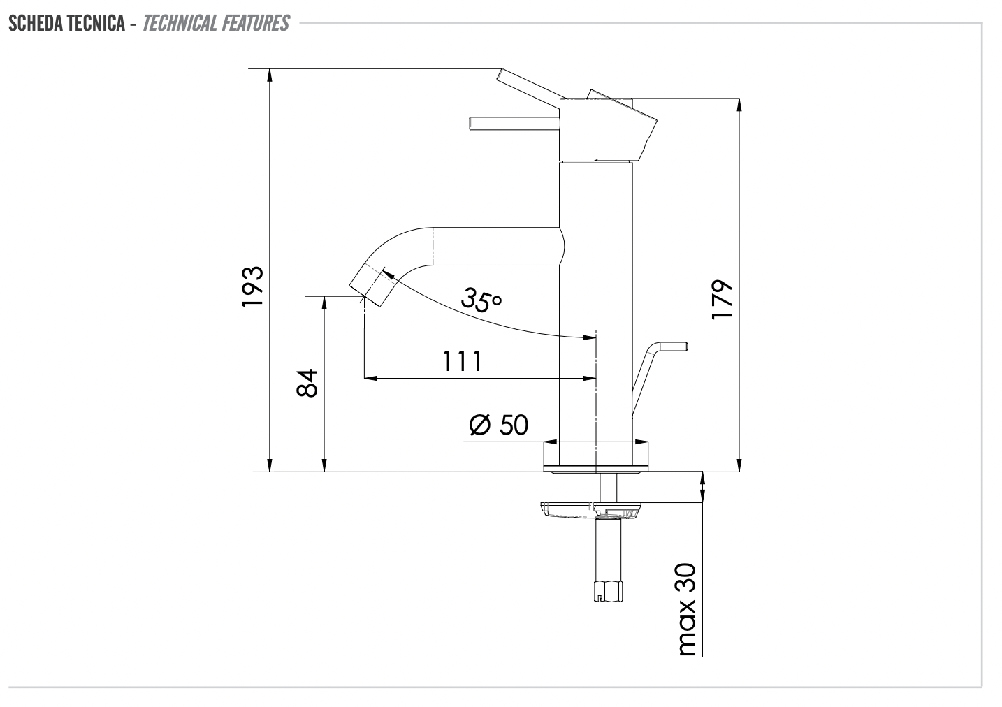 Remer X Style Inox Смеситель для раковины, д/к, высота излива 8,4 см, цвет: inox spazzolato SSX10B