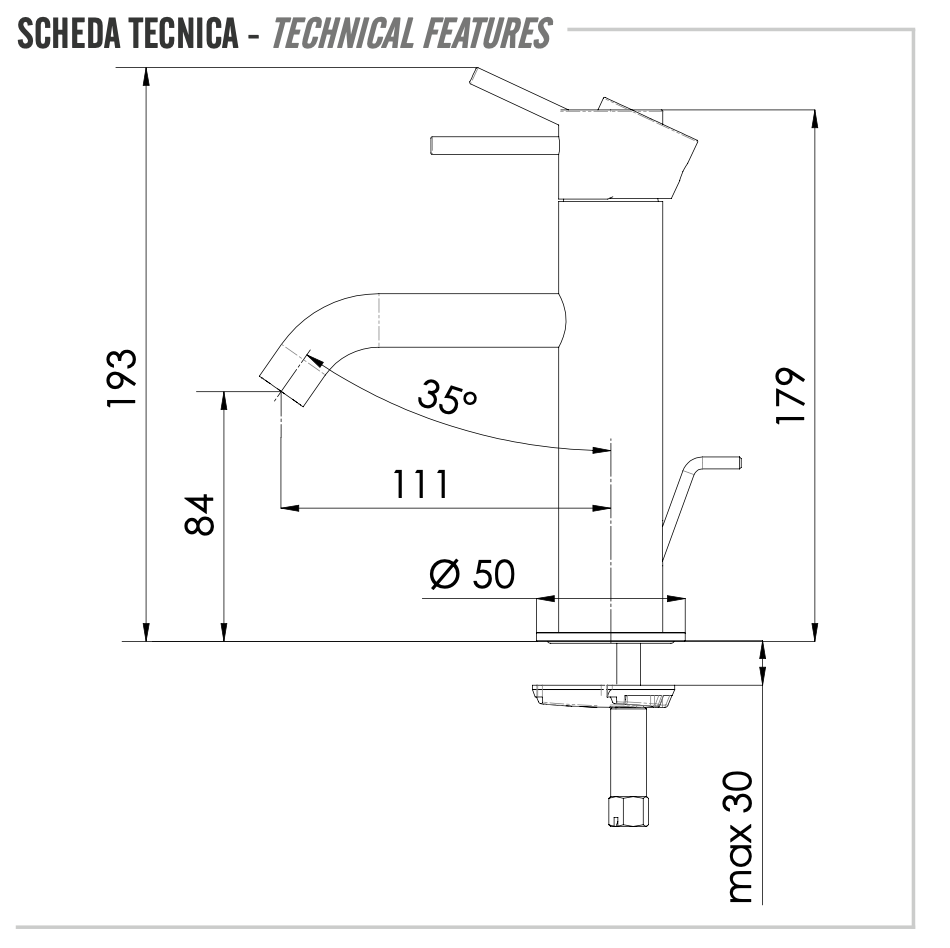 Remer X Style Смеситель для раковины, с донным клапаном, высота излива 8,4 см, цвет: cromo X10