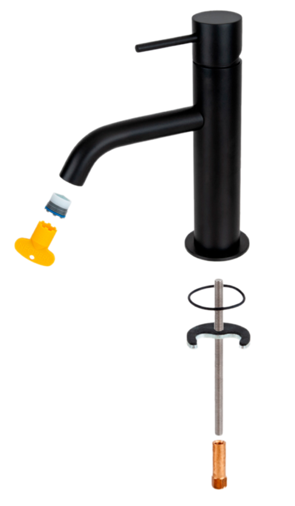 Remer X Style Смеситель для раковины, без донного клапана, высота излива 8,4 см, цвет: nero opaco X12NO