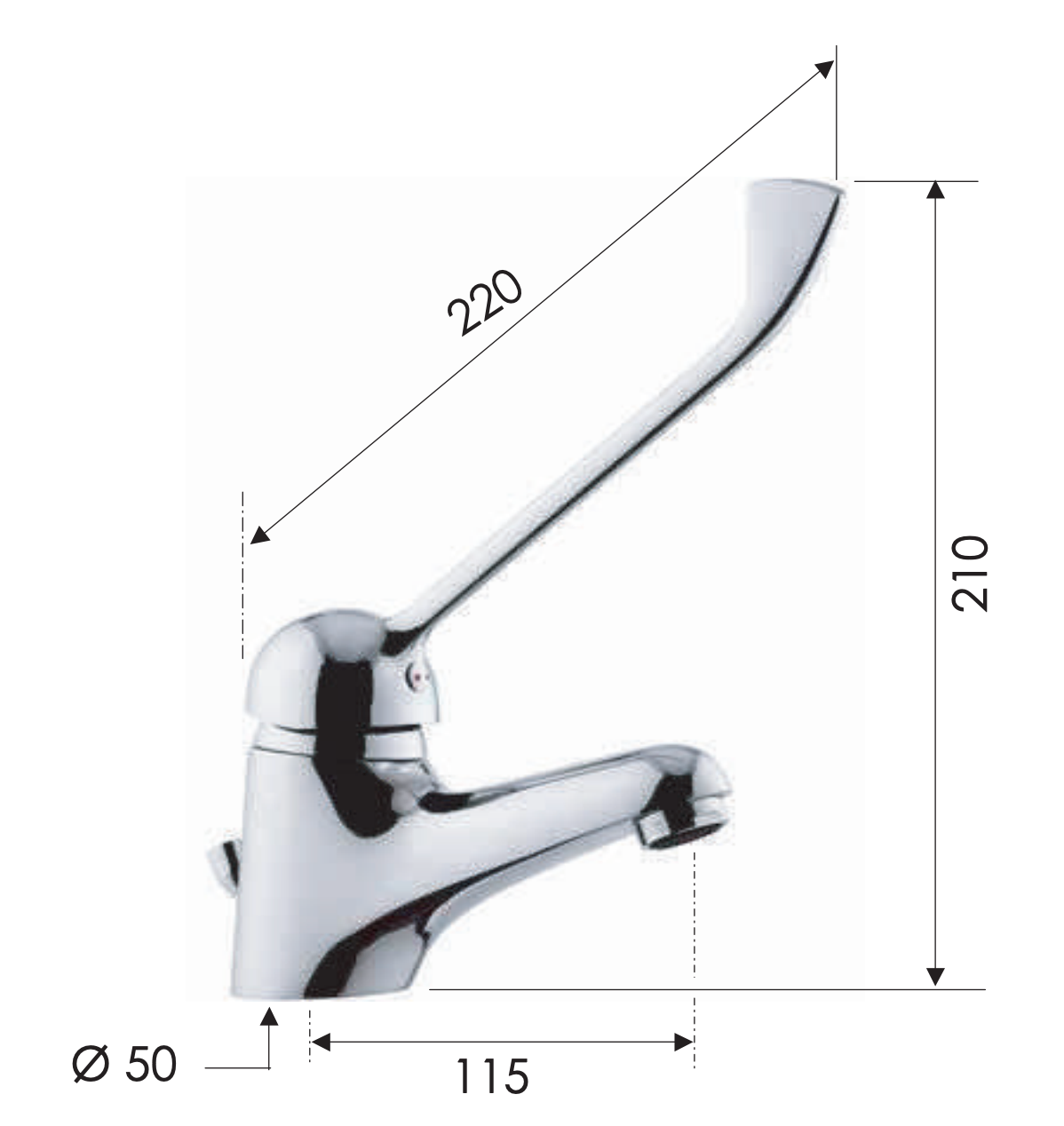 Remer Kiss Смеситель для раковины, с донным клапаном, цвет: cromo K14