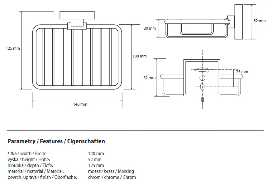 Bemeta Beta Мыльница подвесная, прямоугольная, цвет: хром 132108162