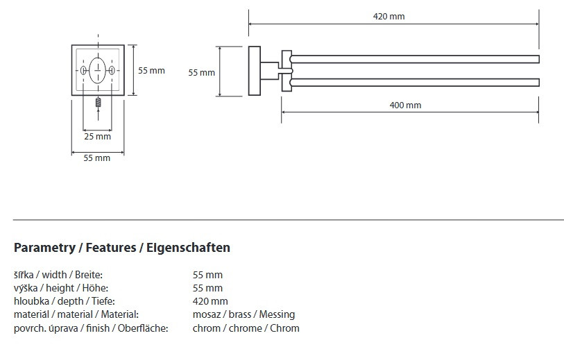 Bemeta Beta Полотенцедержатель двойной, поворотный 42 см, цвет: хром 132204191