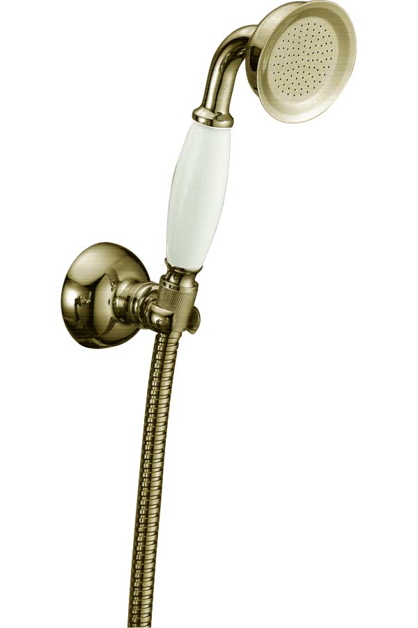 Boheme Medici Душевой гарнитур: душевая лейка 1 вид струи, держатель для душа, шланг, цвет: bronze 407