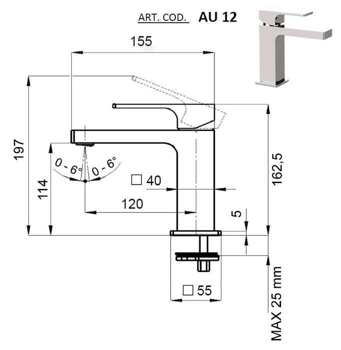 Remer Absolute Смеситель для раковины, без донного клапана, высота излива 11,4 см, цвет: oro lucido AU12DO