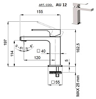 Remer Absolute Смеситель для раковины, без донного клапана, высота излива 11,4 см, цвет: oro lucido AU12DO