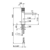 Cisal X32 Смеситель для раковины, без д/к, длина излива 13 см, цвет: brushed black titanium PVD X20005045L