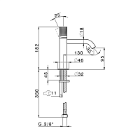 Cisal X32 Смеситель для раковины, без д/к, длина излива 13 см, цвет: brushed rose gold PVD X10005045N