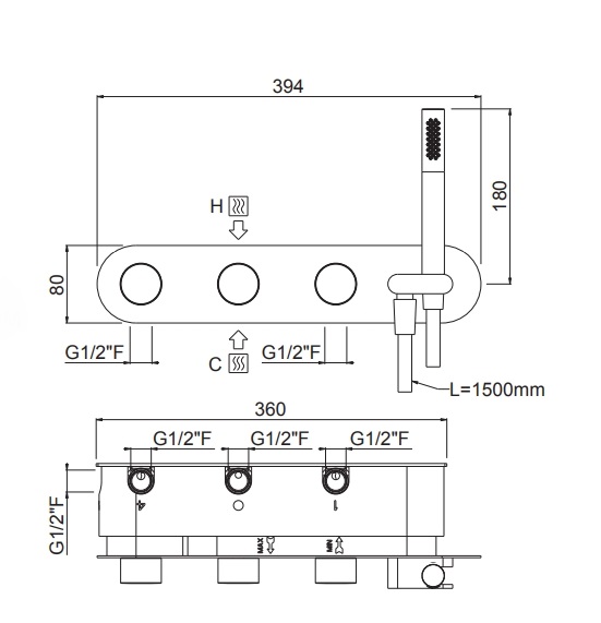 Carimali IlTondo Смеситель встраиваемый для душа на 5 выходов, цвет: хром 21958EST/A-CR