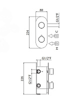 Carimali IlTondo Смеситель термостатический встраиваемый для душа, цвет: хром 21228EST/A-CR