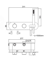Carimali IlTondo Смеситель термостатический встраиваемый для душа, цвет: хром 21828EST/A-CR