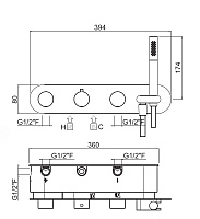 Carimali IlTondo Смеситель термостатический встраиваемый для душа, цвет: хром 21868EST/A-CR