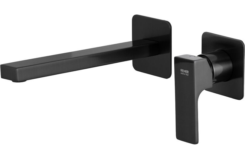 Remer Absolute Смеситель для раковины, излив 23 см, с внутренней частью, цвет: nero opaco AU15PLNO