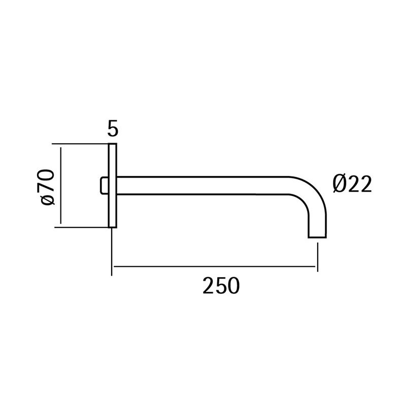 Cisal Xion Излив для раковины настенный 25 см, цвет: Inox XI000241D1