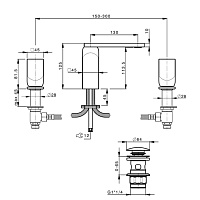 Cisal Hi-Rise Смеситель для раковины, с д/к Click-Clack, длина излива 13 см, цвет: chrome RI00106021