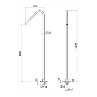 Cisal Xion Излив для ванны и раковины напольный 31 см, h120,9 см, цвет: Inox ZA001280D1