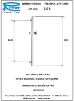 Remer Душевая штанга 70 см, цвет: oro spazzolato 317SBG