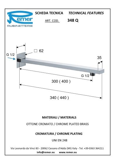 Remer Кронштейн настенный 30 см, цвет: vecchio ottone 348Q30VO