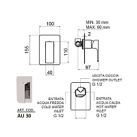 Remer Absolute Смеситель для душа встраиваемый, 1 потребитель, цвет: cromo nero spazzolato AU30CFP