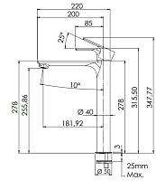 Remer Energy Смеситель для раковины, без донного клапана, высота излива 25,6 см, цвет: bianco opaco EY11LBO