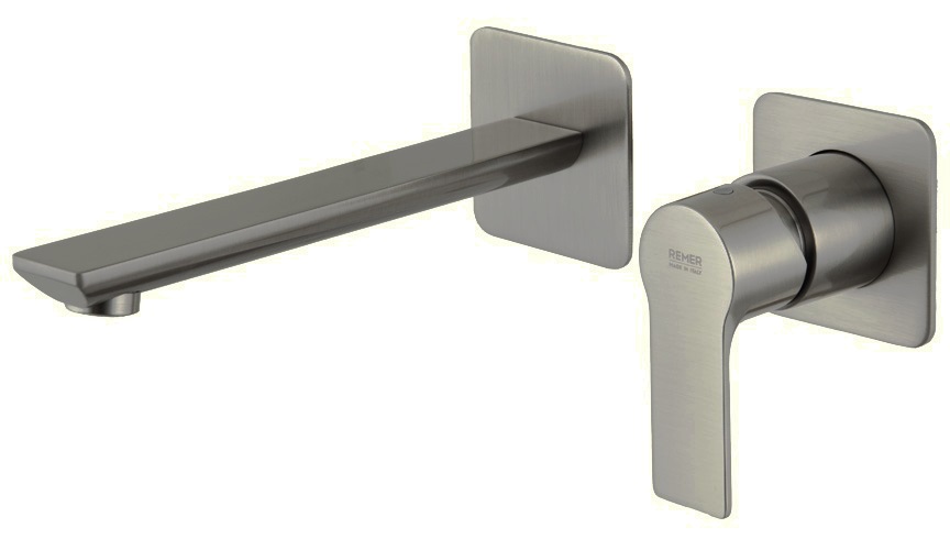 Remer Energy Смеситель для раковины встраиваемый без д/к, излив 23 см, цвет: nichel spazzolato opaco EY15PLNPO