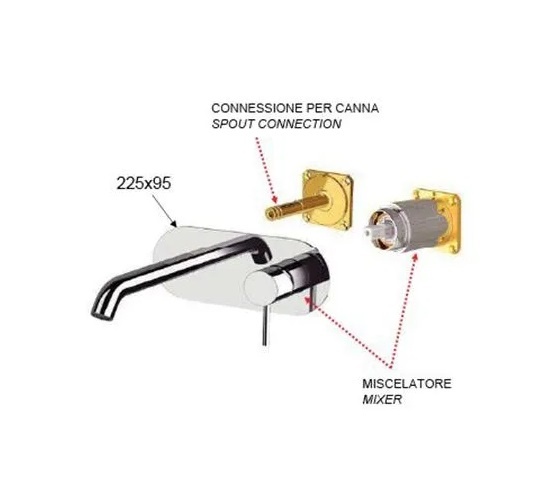 Remer X Style Смеситель для раковины встраиваемый, внешняя часть, цвет: oro spazzolato X15KBBG