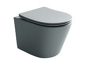 Ceramicanova Balearica Унитаз подвесной 36,5х49 см, безободковый с крышкой, цвет: антрацит матовый CN6000MH