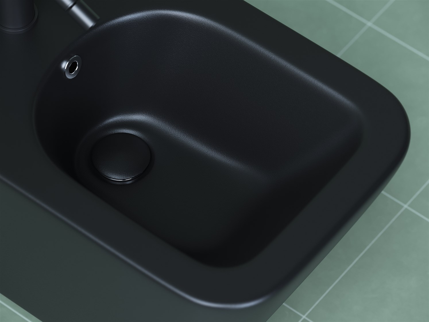 Ceramicanova Metric Биде подвесное 34,5х51 см, c переливом, цвет: черный матовый CN3008MB
