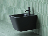 Ceramicanova Metric Биде подвесное 34,5х51 см, c переливом, цвет: черный матовый CN3008MB