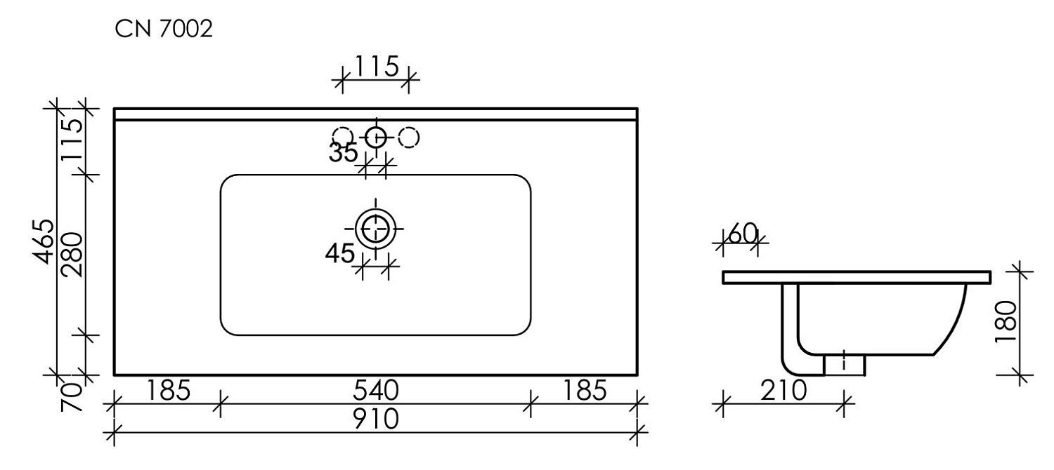 Ceramicanova Element Раковина накладная 91х46,5 см, с переливом, цвет: черный матовый CN7002MB