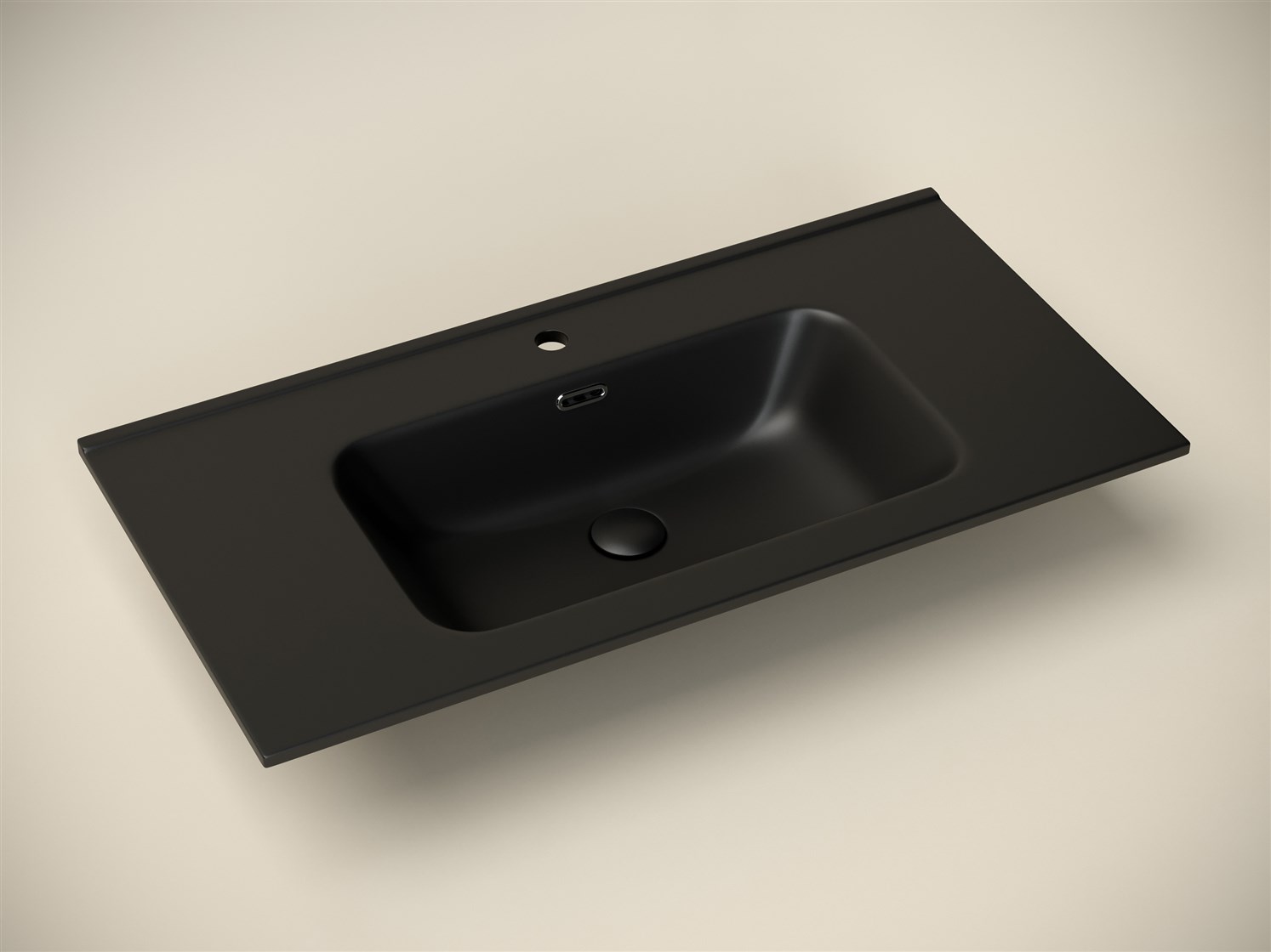 Ceramicanova Element Раковина накладная 91х46,5 см, с переливом, цвет: черный матовый CN7002MB
