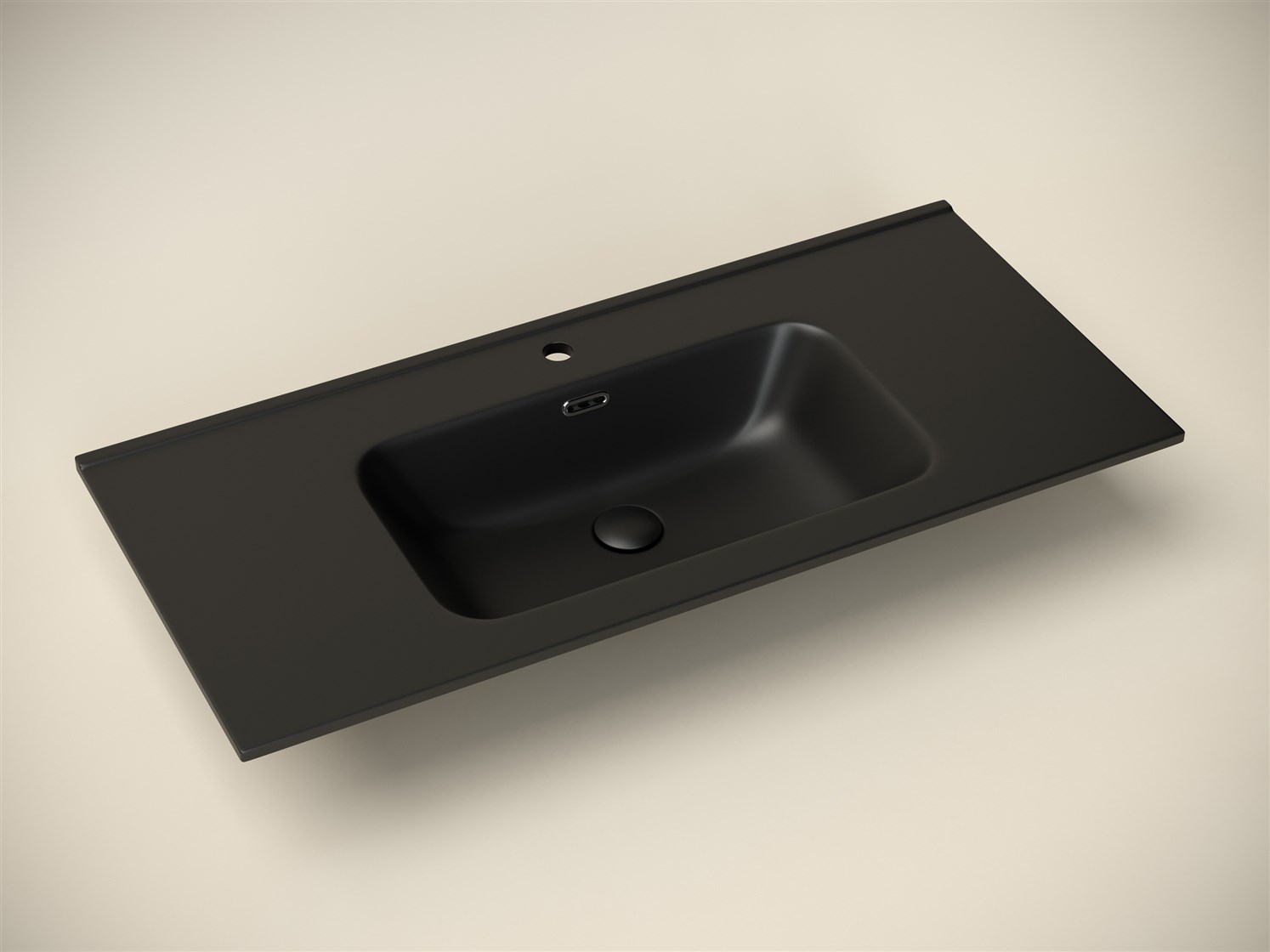 Ceramicanova Element Раковина накладная 101х46,5 см, перелив, цвет: черный матовый CN7003MB