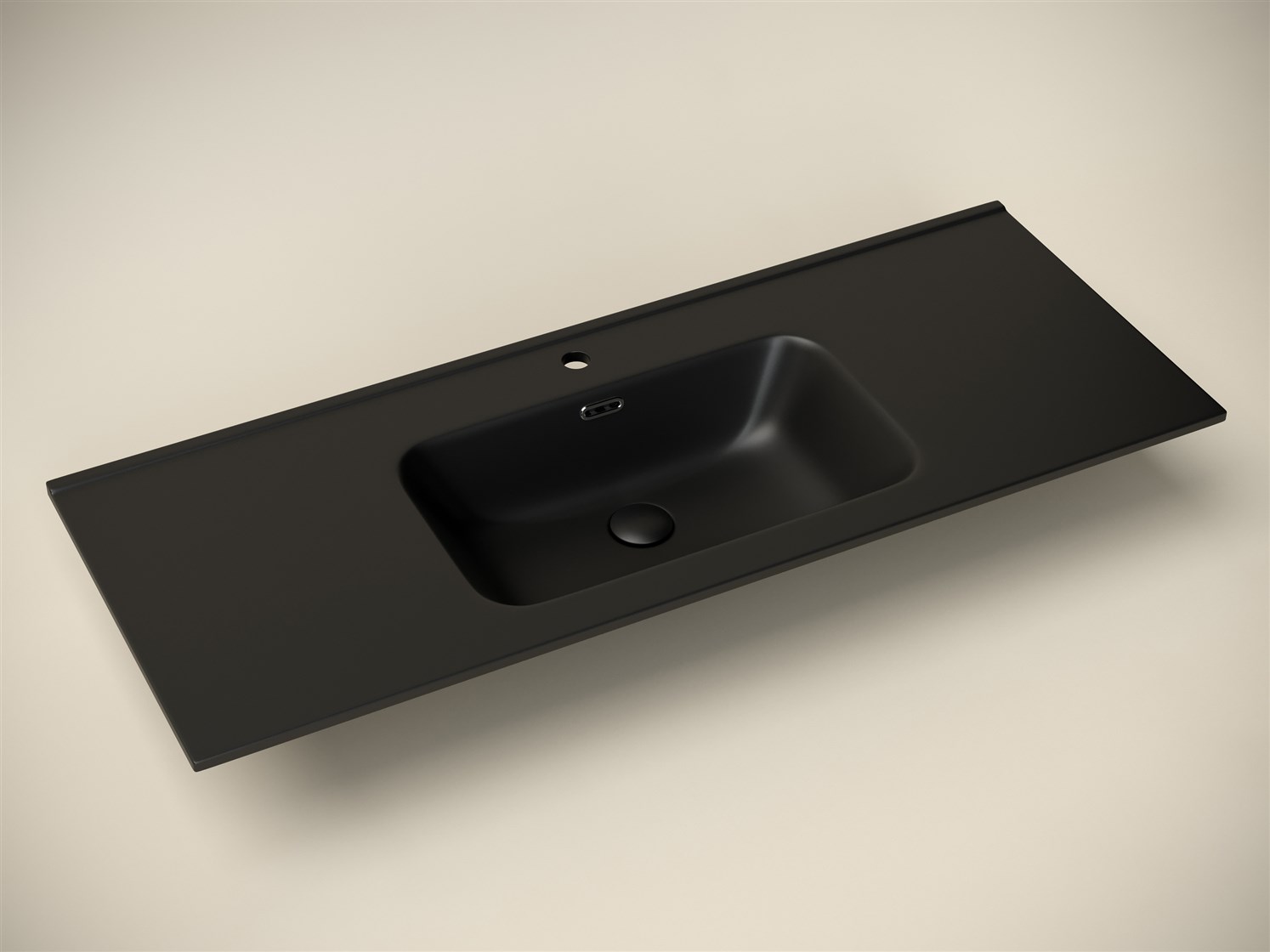 Ceramicanova Element Раковина накладная 121х46,5 см, перелив, цвет: черный матовый CN7006MB