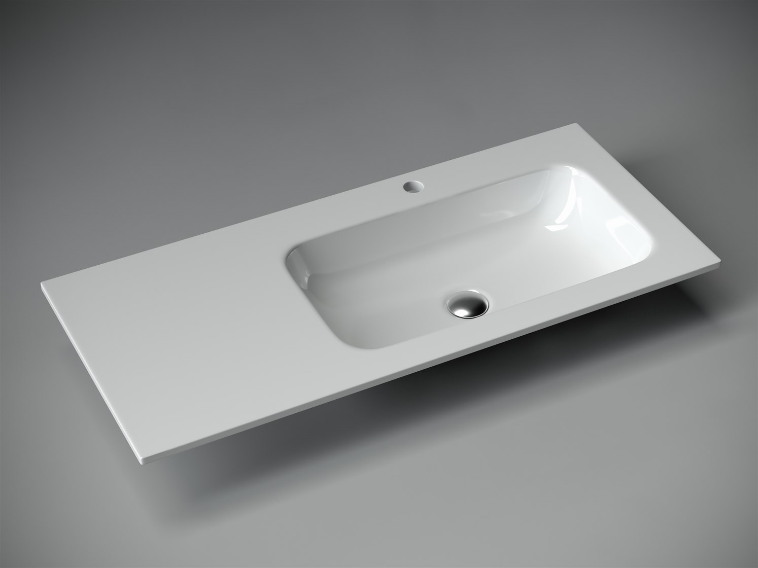 Ceramicanova Grace Раковина накладная лев. крыло 101х45,7 см, без перелива, цвет: белый глянцевый CN7015