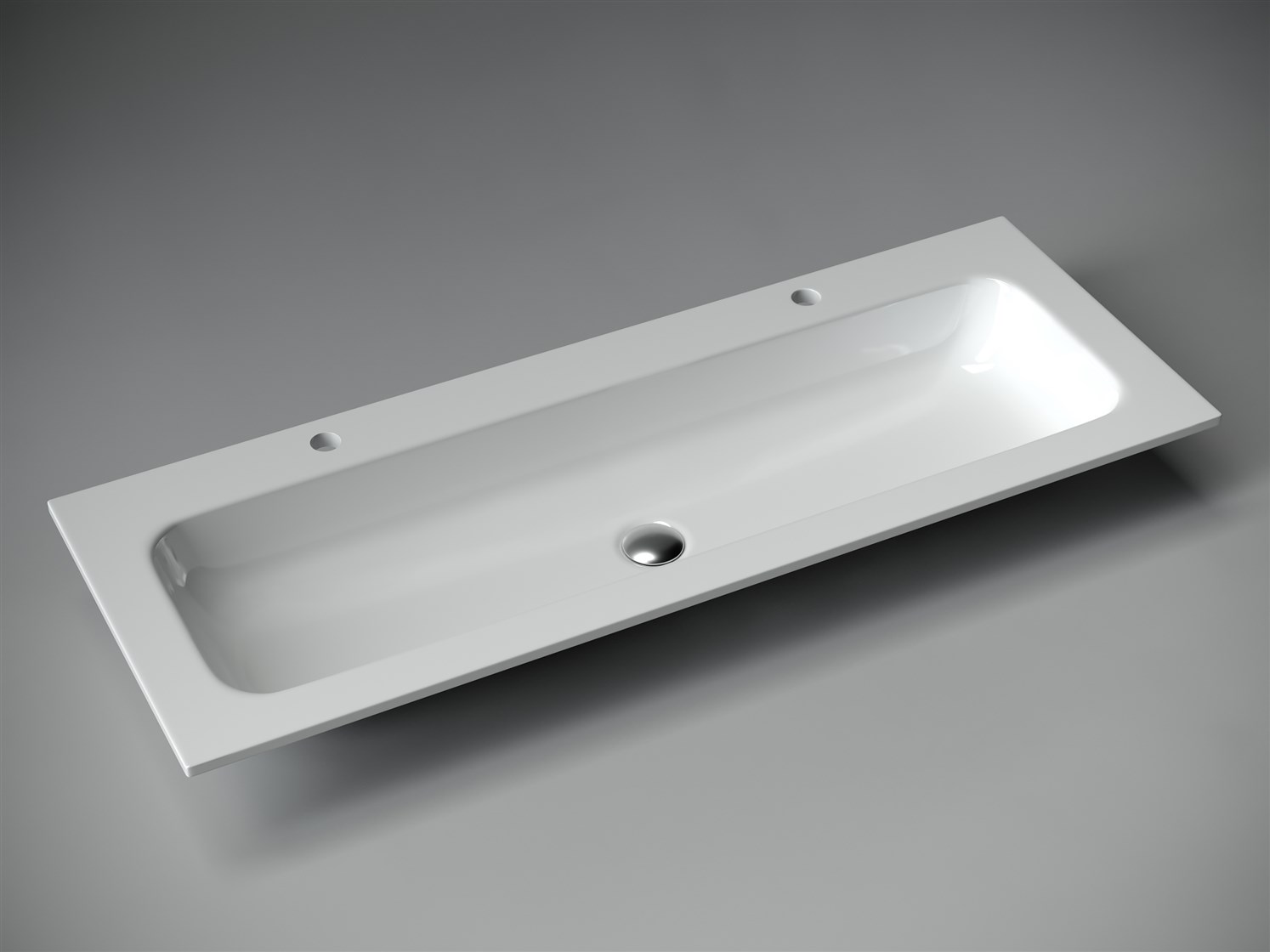 Ceramicanova Grace Раковина накладная 121х45,7 см, 2 отв. под смеситель, цвет: белый глянцевый CN7016