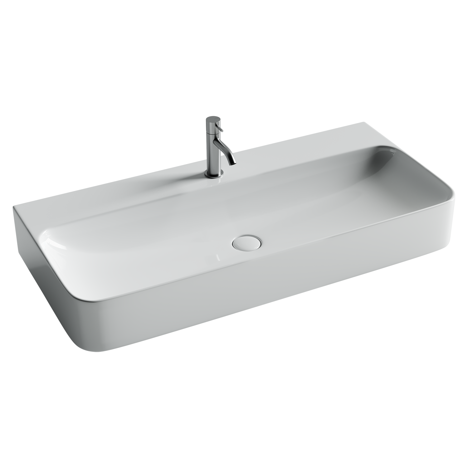 Ceramicanova Aura Раковина подвесная 100х47 см, без перелива, цвет: белый глянцевый CN2007