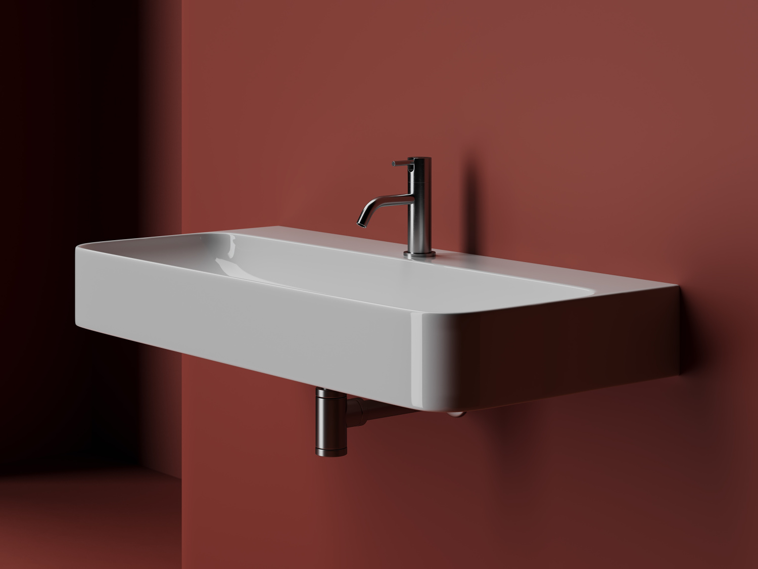 Ceramicanova Aura Раковина подвесная 100х47 см, без перелива, цвет: белый глянцевый CN2007