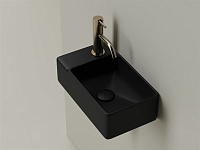 Ceramicanova Element Раковина подвесная 39,5х22 см, без перелива, смес. слева, цвет: черный матов. CN5046MB