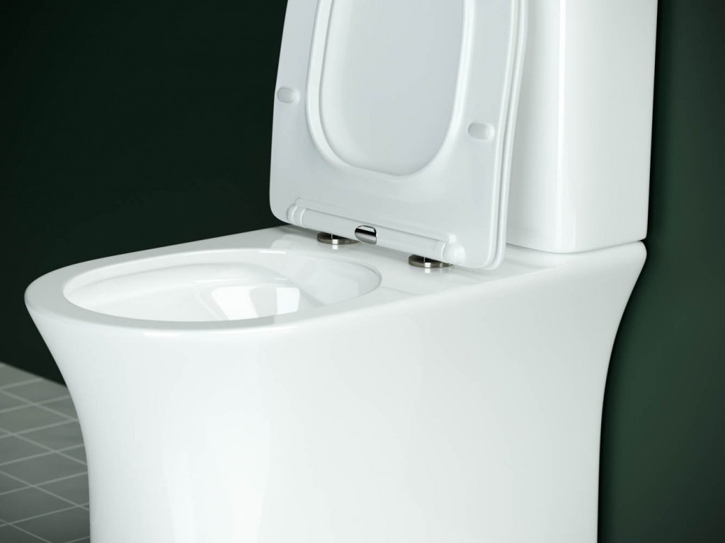 Ceramicanova Star Чаша для унитаза, безободковый с крышкой микролифт, цвет: белый глянцевый CN1904-B