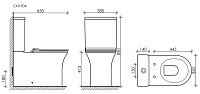 Ceramicanova Star Чаша для унитаза, безободковый с крышкой микролифт, цвет: белый глянцевый CN1904-B