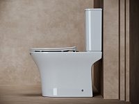 Ceramica Nova Fortuna Чаша для унитаза, безободковый с крышкой микролифт, цвет: белый глянцевый CN9001-B